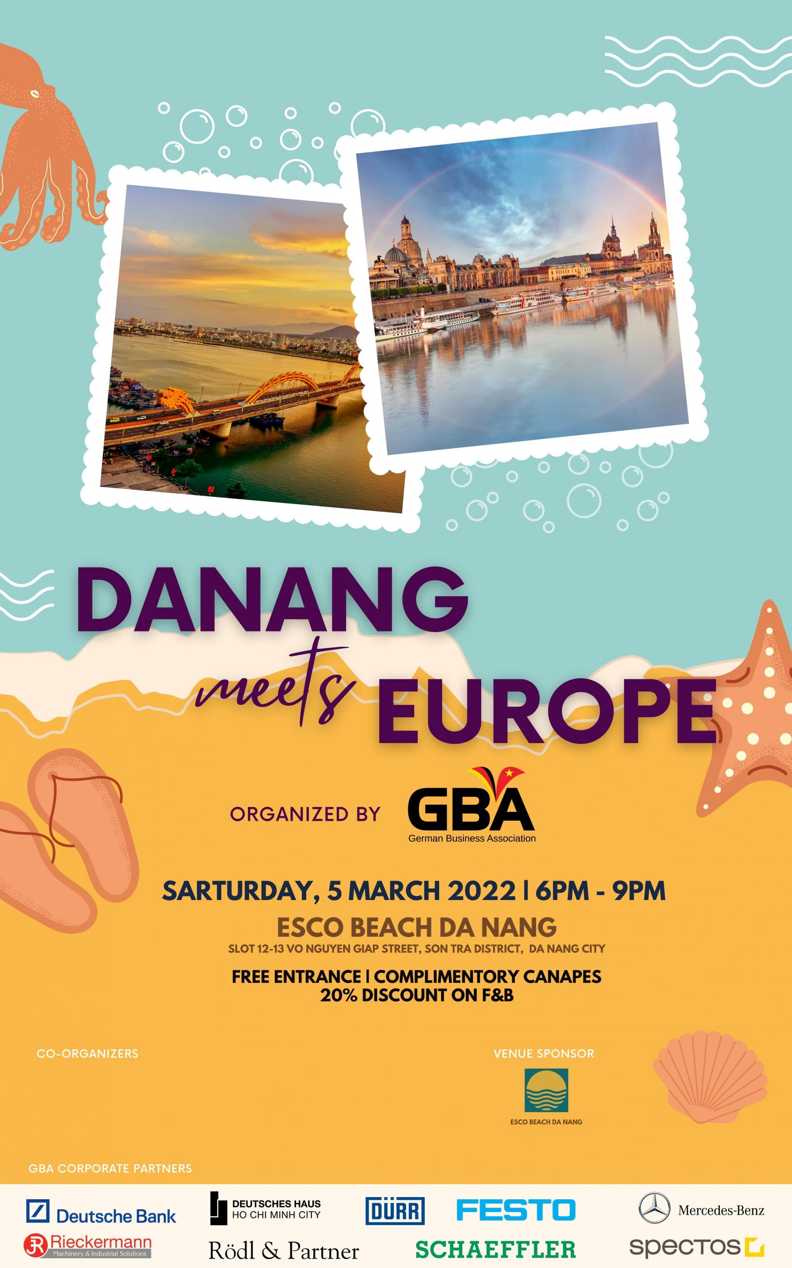 Danang Meets Europe Poster Invitation 50 × 80cm